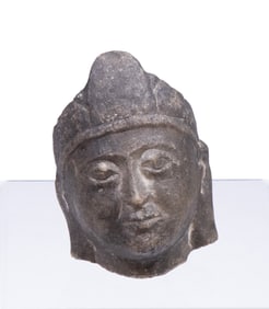 EARLY JAPANESE STONE BUDDHA HEAD