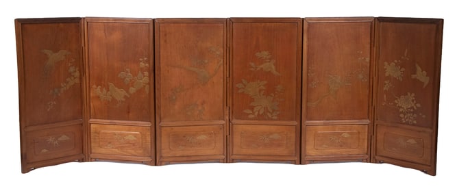 SIX-PANEL JAPANESE TABLETOP FOLDING SCREEN