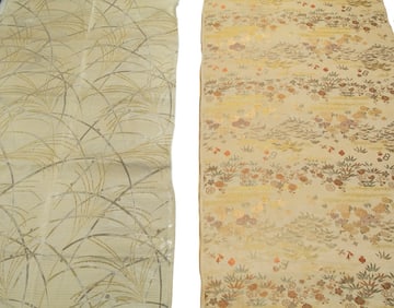 (2) BOLTS 1950S JAPANESE BROCADE FABRIC 26" X 160" EACH