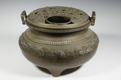 JAPANESE BRONZE LIDDED CENSER