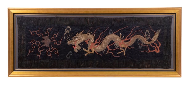 JAPANESE NEEDLEWORK, 19TH C., FRAMED