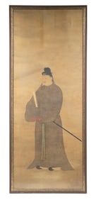 EARLY JAPANESE SCROLL, FRAMED