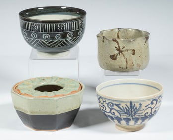 (4) JAPANESE ART POTTERY BOWLS