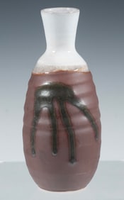 JAPANESE MASHIKO ART POTTERY DRIP GLAZE VASE