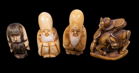 (4) 20TH C. JAPANESE NETSUKE
