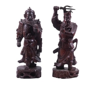 (2) JAPANESE WOOD CARVINGS