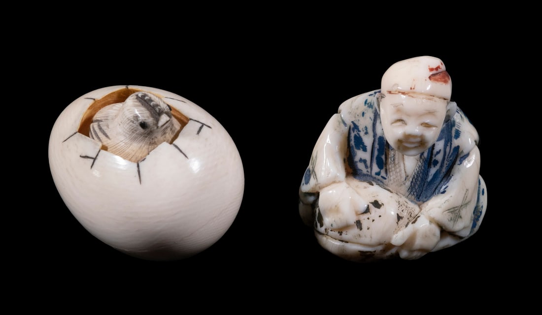 (2) 19th JAPANESE IVORY NETSUKE (1 of 2)