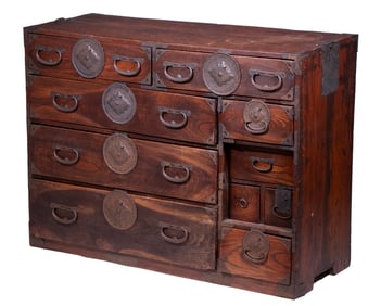 JAPANESE KEYAKI WOOD TANSU CHEST