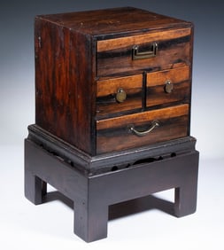 JAPANESE FOUR-DRAWER CABINET ON STAND