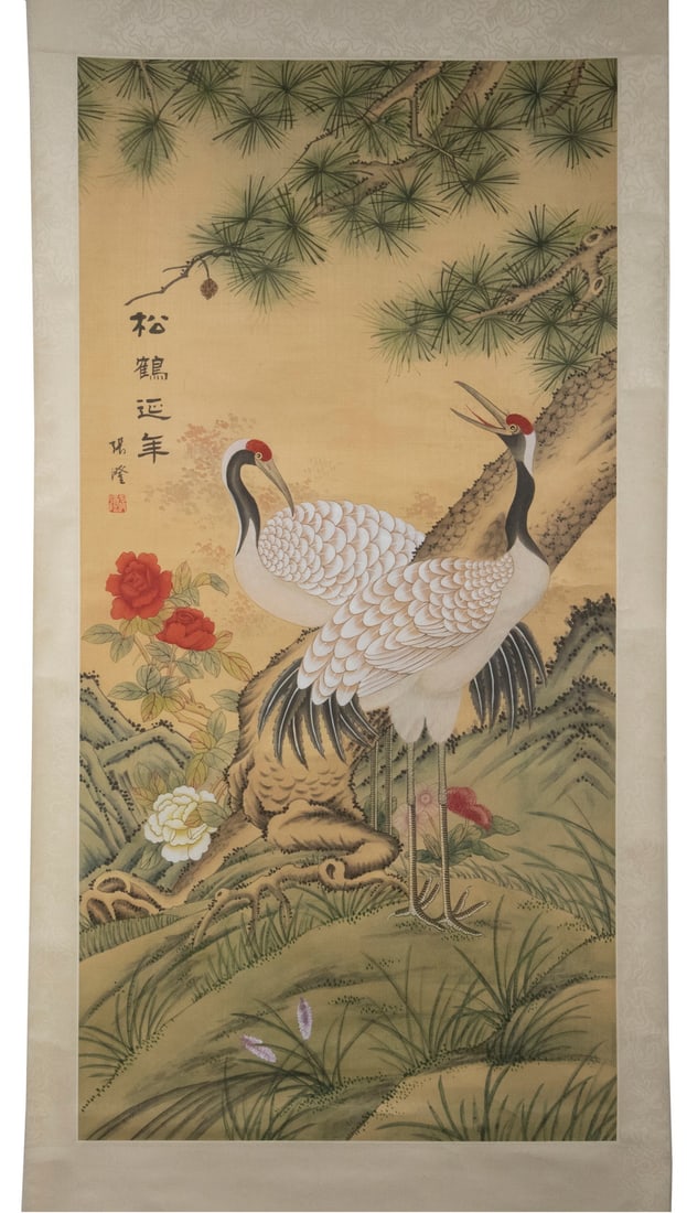 MID-20TH C JAPANESE PAINTED SCROLL (1 of 4)