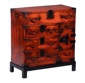 JAPANESE PAINTED TANSU CHEST (1 of 5)