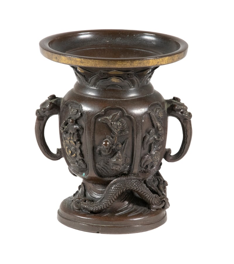19TH C. JAPANESE MINIATURE BRONZE CENSER (1 of 6)