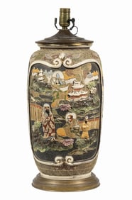 JAPANESE SATSUMA VASE WIRED AS A LAMP