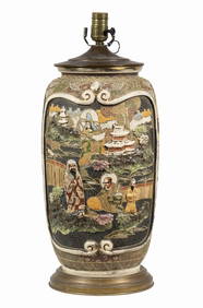 JAPANESE SATSUMA VASE WIRED AS A LAMP (1 of 4)
