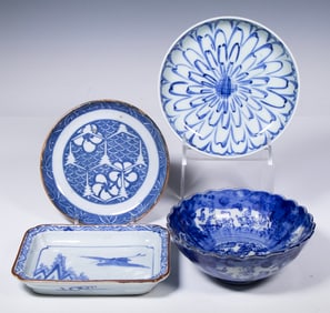 (4 PCS) JAPANESE 19TH C. IMARI PORCELAIN