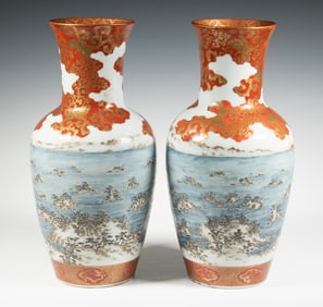 PR JAPANESE KUTANI PORCELAIN VASES