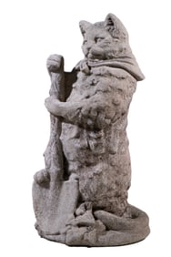 VINTAGE CEMENT CAT GARDEN FIGURE