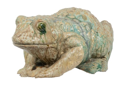 LARGE CERAMIC FROG FIGURE
