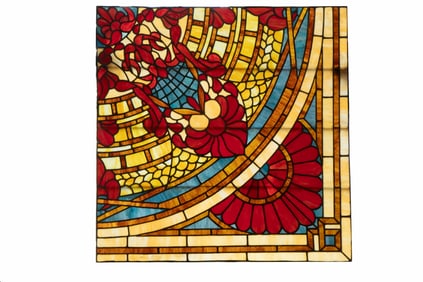 STAINED GLASS CEILING IN FOUR PARTS EACH 48" SQUARE