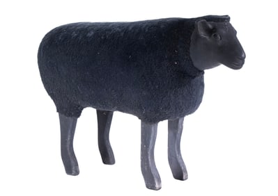 MODERN BLACK SHEEP UPHOLSTERED OTTOMAN