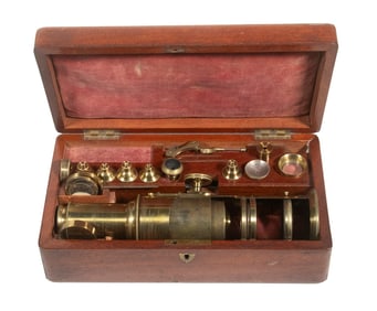 CASED EARLY COMPOUND MICROSCOPE