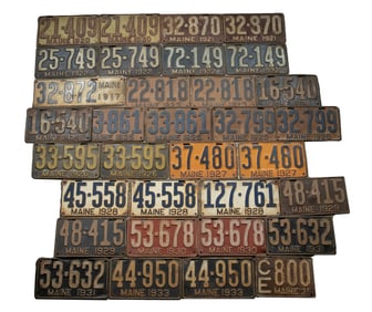 (33 PC) MAINE LICENSE PLATE COLLECTION