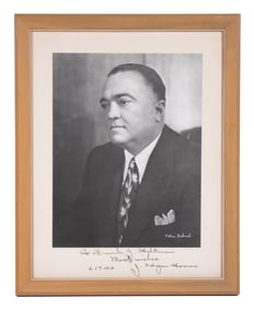 SIGNED J. EDGAR HOOVER PHOTO, FRAMED