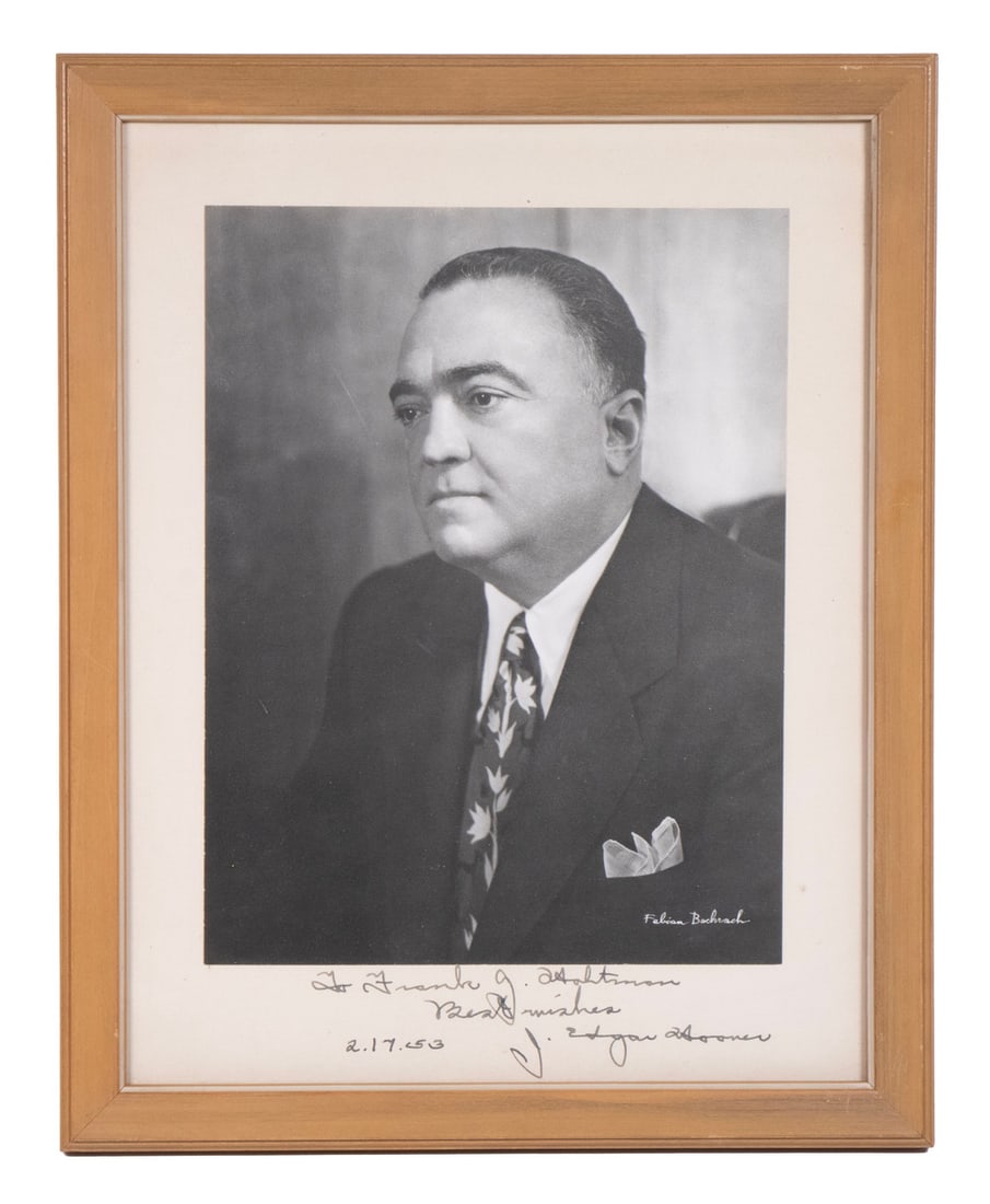 SIGNED J. EDGAR HOOVER PHOTO, FRAMED (1 of 2)