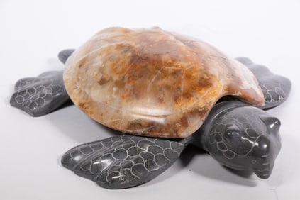 CARVED MARBLE TURTLE BY TURTLEMAN FOUNDATION