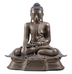 LARGE BRONZE FIGURE OF AMITABHA