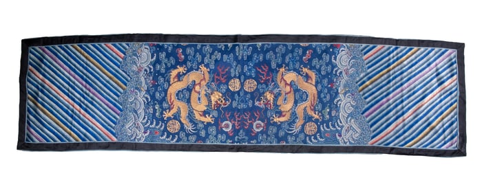 CHINESE SILK BROCADE DRAGON PANEL