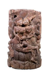 20TH C. THAI CARVING FROM SECTION OF ANCIENT TREE