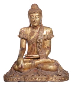 (NEAR) LIFE-SIZED GILT BURMESE BUDDHA