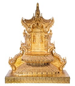 SCALE MODEL OF THE LION THRONE OF MANDALAY, BURMA