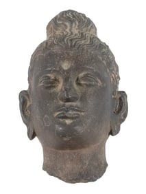 INDUS VALLEY CARVED SHIST BUDDHA HEAD