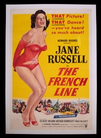 1953 MOVIE BROADSIDE "THE FRENCH LINE", JANE RUSSELL, UNFRAMED