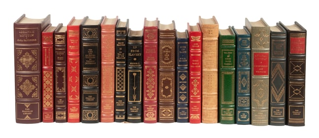 (18) FRANKLIN MINT LEATHERBOUND BOOKS, HISTORY, LIKE NEW