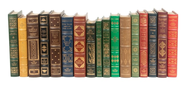 (17) FRANKLIN MINT LEATHERBOUND BOOKS, 19TH-20TH C LIT, LIKE NEW