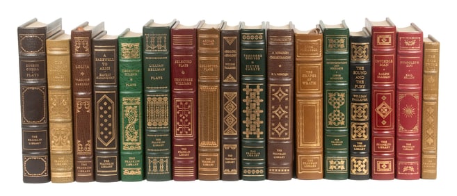 (17) FRANKLIN MINT LEATHERBOUND BOOKS, 20TH C PLAYS, LIT, LIKE NEW