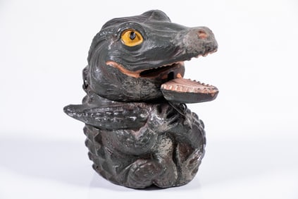 RARE MECHANICAL ALLIGATOR COIN BANK
