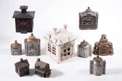 (10) CAST IRON BUILDING FORM BANKS