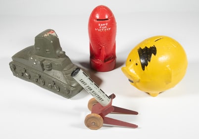 (4) WWII ERA "SAVE FOR VICTORY" STILL BANKS