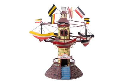 VINTAGE FRENCH TIN "AEROPAL" CAROUSEL TOY