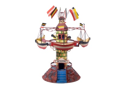 VINTAGE FRENCH TIN "AEROPAL" CAROUSEL TOY