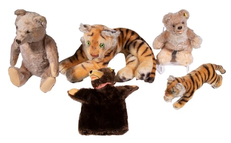 (6) VINTAGE STEIFF STUFFED TOY ANIMALS