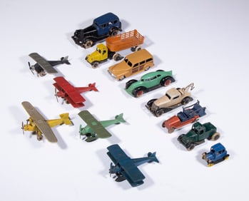 (13) VINTAGE METAL TOY VEHICLES