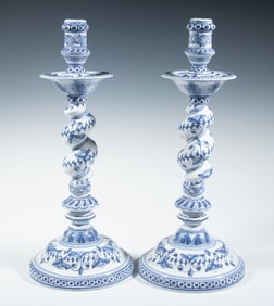 PR PORTUGUESE POTTERY CANDLESTICKS