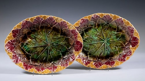 PR MAJOLICA BEGONIA LEAF PLATES