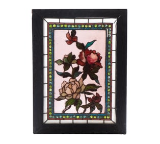 FRAMED LEADED GLASS PANEL