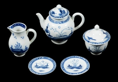 (5 PCS) CAUGHLEY BLUE & WHITE MINIATURE TEA SERVICE